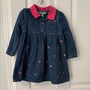 OshKosh B'gosh Denim Dress with Pink Collar